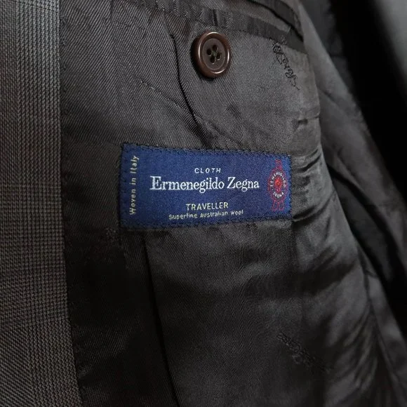ERMENEGLIDO ZEGNA Wool Traveler Cloth Two Button Blazer Saks Fifth Avenue 46R - Picture 11 of 12